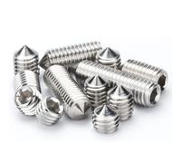 WANG TII DOO 20 Tornillos Prisioneros De Punta Cónica De Acero Inoxidable 304, M2.5, con Cabeza Hexagonal, para Maquinaria, Industria Y Reparaciones del Hogar,M2.5x12mm