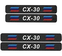 WANGAIDCE 4 Piezas Protectores de Umbral de Puerta de Coche para Mazda CX-30, Protectores de Borde de Puerta de Coche, Calcomanías Fibra de Carbono Anti Patadas