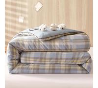 WANGCAIER 100% Cotton Soft Quilted Duvet Quilt, Comfort Sleep Easy, for Single Double King Size, Super Soft and Comfortable Quilt Queen Size Winter Warm Blanket Double