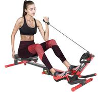 WANGCAIER 3 in 1 Rowing Machine, Foldable AB Crunch Coaster Whole Body Workout Fitness Equipment with LCD Monitor, Folding Rower & Abdominal Trainer for Home Gym