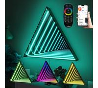 WANGCAIER 3D LED Mirror Light, Multicolor Tunnel Lamp, Cool RGB Art Light, Remote Control LED Tunnel Lamp, for Home Decor, Bedroom, Living Room, Party, Bar & Gaming