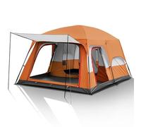 WANGCAIER 6/12 Person Camping Tent with Porch, Large Family Cabin Tents with 2 Rooms, Double Layer Outdoor Camping Instant Tent with Rainfly for Party, Hunting, Hiking