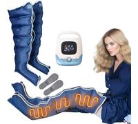 WANGCAIER Electric Air Compression Leg Massager, 5 Modes + 2 Heat Levels Pressotherapy Lymphatic Drainage Massager 5 Airbags Pressotherapy Full Body Machine for Home for Circulation & Pain Relief