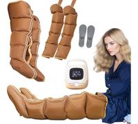 WANGCAIER Electric Air Compression Leg Massager, 5 Modes + 2 Heat Levels Pressotherapy Lymphatic Drainage Massager 5 Airbags Pressotherapy Full Body Machine for Home for Circulation & Pain Relief