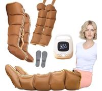 WANGCAIER Electric Air Compression Leg Massager, Pressotherapy Lymphatic Drainage Massager 5 Airbags Pressotherapy Full Body Machine for Home for Circulation & Pain Relief, 5 Modes + 2 Heat Levels