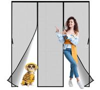 WANGCAIER Fly Screens Doors Nets, 330x220 cmPatio Curtain Insect Mesh for Keeping out Flies & Bug, Flyscreen French Doors, Mosquito Double Door Magnetic ScreenFly Doors Black