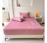 WANGCAIER King Size Velvet Fitted Sheets, All-Season Bedding, 16" Deep Pockets Mattress Protector Cover for a Cozy and Elegant Prevent it from Falling Bottom Sheet(Pillowcase 47×73cm（2 Items）,7#)