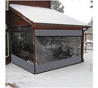 WANGCAIER Outdoor Vinyl Curtain Tarp, Gazebos Balcony Curtains PVC Transparent Waterproof with Eyelet, Customizable,2.5x2.5m/8.2x8.2ft