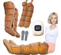 WANGCAIER Pressotherapy Air Compression Leg Foot Massager, Pressotherapy Machine for Home for Circulation & Pain Relief, 5 Airbags Lymphatic Drainage Massager 5 Modes + 2 Heat Levels