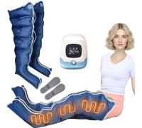 WANGCAIER Pressotherapy Air Compression Leg Foot Massager, Pressotherapy Machine for Home for Circulation & Pain Relief, 5 Airbags Lymphatic Drainage Massager 5 Modes + 2 Heat Levels