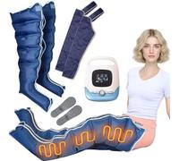 WANGCAIER Pressotherapy and Lymphatic Drainage Massager with 2 Heat Levels, Pressotherapy Compression Boots 5 Airbags Pressotherapy Machine for Home Lymphatic Drainage Massager