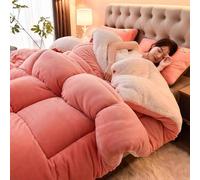 WANGCAIER Quilt, Coverless Comforter Double Bed Quilted Duvet, Thicken Winter Warm Lamb Velvet Comforter, Washable Coverless Duvet Cosy Warm Comforters, for Autumn Winter