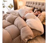 WANGCAIER Quilt Winter Lamb Velvet King, Thicken Winter Warm Lamb Velvet Comforter, Winter Duvet, Super Soft Warm Lamb Wool Quilt, Suitable for Autumn Winter