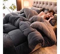 WANGCAIER Quilt Winter Lamb Velvet King, Thicken Winter Warm Lamb Velvet Comforter, Winter Duvet, Super Soft Warm Lamb Wool Quilt, Suitable for Autumn Winter