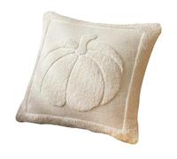 WANGCAIER Rust Red Pumpkin Fall Throw Pillow Covers Cute Halloween Cases Fur Farmhouse Cushion Maple Leaf Harvest Holiday Accent Cases for Home Bedroom Living Room Couch Bed(1 Piece 45x45cm,Cream)