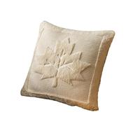 WANGCAIER Rust Red Pumpkin Fall Throw Pillow Covers Cute Halloween Cases Fur Farmhouse Cushion Maple Leaf Harvest Holiday Accent Cases for Home Bedroom Living Room Couch Bed(1 Piece 45x45cm,Cream)