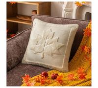 WANGCAIER Rust Red Pumpkin Fall Throw Pillow Covers Cute Halloween Cases Fur Farmhouse Cushion Maple Leaf Harvest Holiday Accent Cases for Home Bedroom Living Room Couch Bed(1 Piece 45x45cm,Cream 1)