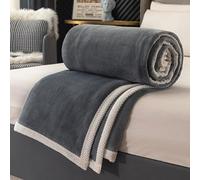WANGCAIER Thick Winter Bed Blankets Soft and Warm Plush Blanket Large Cozy Fluffy Sofa Throw Reversible Raschel Heavy Korean Mink Blanket Double for Sofa Travel Living Room(230×200cm,6#)