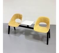 WANGCEPLSD Asiento de Invitados de 2 Plazas, Sillas para Sala de Espera con Respaldo, Asiento de PP, para Aeropuertos, Mercados, Bancos y Hospitales(Yellow)