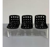 WANGCEPLSD Asiento de Invitados, Sillas de Recepción de Oficina con Respaldo, Asiento de PP, Estructura de Acero, Capacidad de Carga de 300 Kg, para Vestíbulos de Oficinas y Salones(Black)