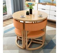 WANGCEPLSD Comedor 4 Sillas y Mesa, Mesas y Sillas de Recepción de Negociación, Sillas con Respaldo, Ideal para Oficina, Sala de Conferencias o Espacios Pequeños(Orange)