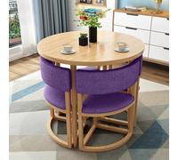 WANGCEPLSD Comedor 4 Sillas y Mesa, Mesas y Sillas de Recepción de Negociación, Sillas con Respaldo, Ideal para Oficina, Sala de Conferencias o Espacios Pequeños(Purple)