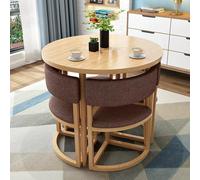 WANGCEPLSD Comedor 4 Sillas y Mesa, Mesas y Sillas de Recepción de Negociación, Sillas con Respaldo, Ideal para Oficina, Sala de Conferencias o Espacios Pequeños(Brown)