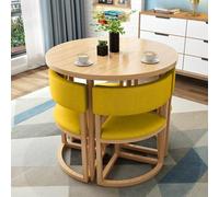 WANGCEPLSD Comedor 4 Sillas y Mesa, Mesas y Sillas de Recepción de Negociación, Sillas con Respaldo, Ideal para Oficina, Sala de Conferencias o Espacios Pequeños(Yellow)