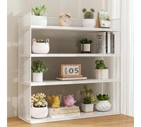 WANGCEPLSD Estante Escritorio de Acero Al Carbono de 4 Niveles, Organizador Cocina, para Oficina, Dormitorio, Se Entrega como Una Sola Unidad, No Requiere Ensamblaje(White,30cm/12in)