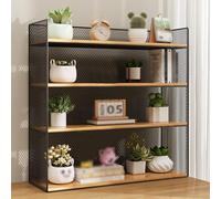 WANGCEPLSD Estante Escritorio de Acero Al Carbono de 4 Niveles, Organizador Cocina, para Oficina, Dormitorio, Se Entrega como Una Sola Unidad, No Requiere Ensamblaje(Black,40cm/16in)