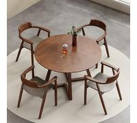 WANGCEPLSD Mesa Comedor Redonda para 4 Personas, Mesa y Silla Salón Recepción, Madera de Caucho, para Bar, Balcón, Dormitorio, Biblioteca o Sala de Billar(90cm/35.5in)