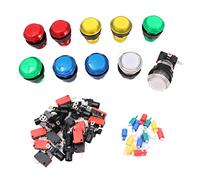 WANGCL 10 botones de presión arcade iluminados por LED con microinterruptor, Mame Multicade