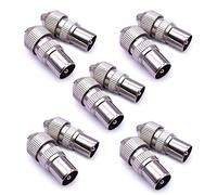 WANGCL 10 conectores y coaxiales de antena de TV de metal, 5 hembra y 5 machos, conectores de cable coaxial de antena de TV