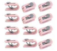 WANGCL 12 Clips de edredón de Seguridad sin alfileres para Funda de edredón antimovimiento, Clip para sábanas de Cama, para Toallas de Playa, colchas, Cortinas, Calcetines, Color Rosa con Caja de