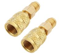 WANGCL 2 adaptadores R410a AVA-20B (1/4SAE a 5/16SAE) Adaptador conector para aire acondicionado recarga válvula refrigeración