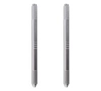 WANGCL 2 bolígrafos para Tatuaje de Cejas, microblading, Maquillaje Permanente Multifuncional, Herramienta Manual para Tatuaje (Plateado)