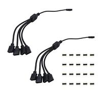 WANGCL 2 cables divisores de tira LED de 4 pines, divisor RGB de 1 a 4 puertos, conector de controlador LED para tira LED RGB 5050 3528 2835, color negro