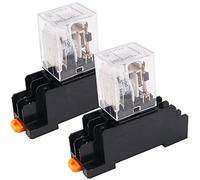 WANGCL 2 interruptores electromagnéticos de relé de 24 V CC de 8 pines DPDT 2NO+2NC con indicador LED de base de enchufe