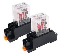 WANGCL 2 mini relés de CA 12 V, interruptor electromagnético de 8 pines, relé DPDT 2NO+2NC con indicador LED de base de enchufe