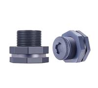 WANGCL 2 piezas de 1 pulgada de rosca interna de PVC para barriles de lluvia, acuarios, tanques de agua y estanques