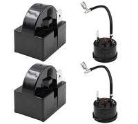 WANGCL 2 relés de arranque del compresor de 2 pines 15 Ohm + 2 protectores de sobrecarga del compresor de 1/4 HP para reparación de refrigeradores