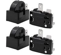 WANGCL 2 relés de arranque del compresor de 2 pines 15 ohmios + 2 protectores de sobrecarga del compresor de 1/4 HP para reparación de refrigeradores