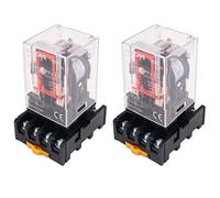 WANGCL 2 relés de uso general de 24 V CC DPDT relé 2NO+2NC 8 pines con base de enchufe