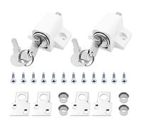 WANGCL 2 tornillos de seguridad deslizantes para puertas o ventanas universales con llaves (blanco)