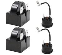 WANGCL 2 unids compresor de arranque relé 3Pin 15Ohm+2 unids compresor protector de sobrecarga 1/4HP para reparación de refrigerador
