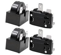 WANGCL 2 unids compresor de arranque relé 3Pin 15Ohm+2 unids compresor protector de sobrecarga 1/4HP para reparación de refrigerador