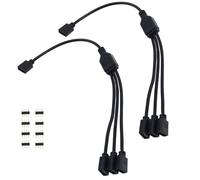 WANGCL 2PCS LED Strip Splitter Cable 4 Pin RGB Splitter 1 a 3 puertos Conector controlador LED para RGB 5050 3528 2835 Tira LED - Negro