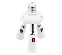 WANGCL 3 en 1 Ajustable E27 a E27 Base Adaptador de Bombilla AC 220V Divisor de Enchufe de luz con Interruptor