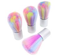 WANGCL 4 paquetes de pinceles coloridos removedores de polvo de uñas, limpiador de brochas de uñas portátil, rubor en polvo para suministros de maquillaje de uñas