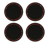 WANGCL 4 unids universal vehículo Bling Cup Holder Insertar Coaster Car Interior Accesorios 2.75 pulgadas Silicona antideslizante Crystal Rhinestone Car Coaster (rojo)